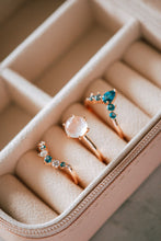 Load image into Gallery viewer, Celine Moonstone & Blue Spinel 3PC Ring Set