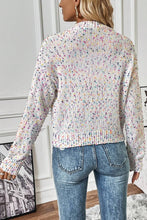 Load image into Gallery viewer, White Rhinestone Decor Multicolor Confetti Sweater Cardigan
