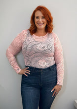 Load image into Gallery viewer, Blush Floral Lace Sheer Top