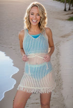 Load image into Gallery viewer, White Crochet Fringe Cover Up