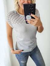 Load image into Gallery viewer, White Tie Back Crochet Tee