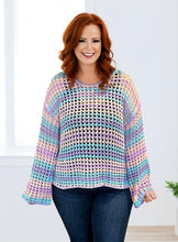 Load image into Gallery viewer, Pastel Rainbow Hollow Knit Top
