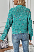 Load image into Gallery viewer, Aruba Blue Rhinestone Decor Multicolor Confetti Sweater Cardigan