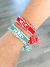 Load image into Gallery viewer, "Merry" Woven Christmas Bracelets
