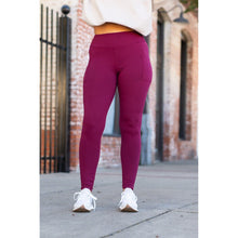 Load image into Gallery viewer, *Ready to Ship | The Maria - Maroon Full Length Leggings with Pocket - Luxe Leggings by Julia Rose®