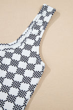 Load image into Gallery viewer, Black Checkered Crop Tank Top