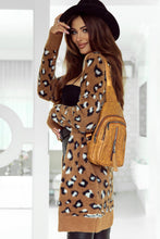 Load image into Gallery viewer, Brown Leopard Print Fur Cardigan