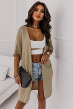 Load image into Gallery viewer, Gray Dolman Half Sleeve Pocketed Long Cardigan