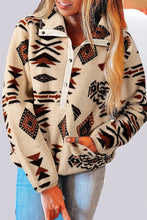 Load image into Gallery viewer, Geometric Half Zip Plush Sweatshirt