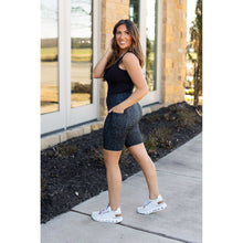 Load image into Gallery viewer, Ready to Ship | Black LEOPARD BIKER SHORTS - Luxe Leggings by Julia Rose®