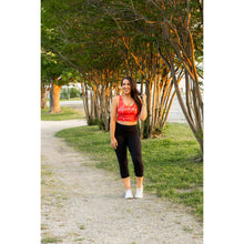 Load image into Gallery viewer, Julia Rose The Cassandra black capri leggings with pockets, Women wearing black capri pocket leggings