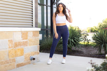 Load image into Gallery viewer, Julia Rose The Riley navy 7/8 ankle length leggings with pockets, high-waisted women’s leggings