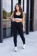 Load image into Gallery viewer, Ready to Ship | The Stephanie - Crossover BLACK Pocket Full Length Leggings Round 5 - Luxe Leggings by Julia Rose®