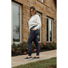 Load image into Gallery viewer, Ready to Ship | Heart Swirls (Black Background) Full Length Leggings