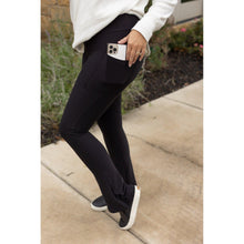 Load image into Gallery viewer, PreOrder | The Fiona - Black Flare Leggings WITH POCKETS
