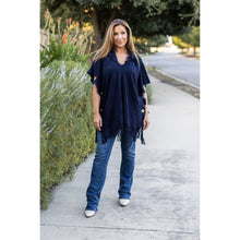 Load image into Gallery viewer, Ready to Ship | The Alyssa Navy Solid One Size Poncho