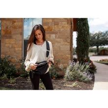 Load image into Gallery viewer, Women's sling bag with zipper closure and adjustable strap