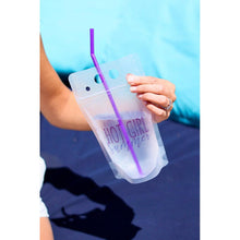 Load image into Gallery viewer, Julia Rose summer drink pouch, Reusable drink pouch for beach and travel