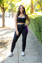 Load image into Gallery viewer, PreOrder | The Presley - Purple Panel Full Length Leggings