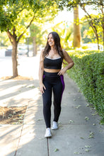 Load image into Gallery viewer, PreOrder | The Presley - Purple Panel Full Length Leggings