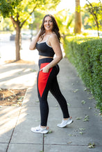 Load image into Gallery viewer, PreOrder | The Roxie - Red Panel Full Length Leggings