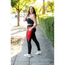 Load image into Gallery viewer, Ready to Ship | The Roxie - Red Panel Full Length Leggings