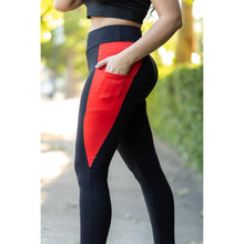 Load image into Gallery viewer, Ready to Ship | The Roxie - Red Panel Full Length Leggings
