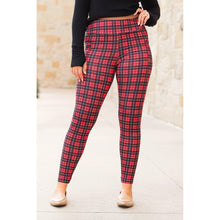 Load image into Gallery viewer, Julia Rose The Holly plaid full length leggings , High-waisted plaid leggings by Julia Rose