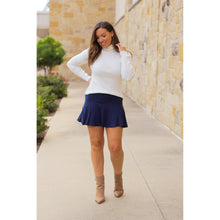 Load image into Gallery viewer, Julia Rose Josie Navy Skort with built-in shorts, high-waisted fit, Women’s navy skort by Julia Rose, soft high-quality fabric