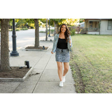 Load image into Gallery viewer, Julia Rose Sydney Snakeskin Jogger Skirt women’s boutique midi skirt front view, Woman wearing Julia Rose Sydney jogger style snakeskin skirt