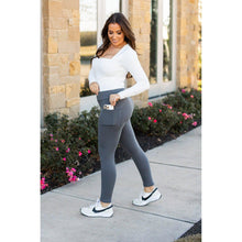Load image into Gallery viewer, Ready to Ship | Charcoal FLEECE Full Length Leggings with Pockets* - Luxe Leggings by Julia Rose®