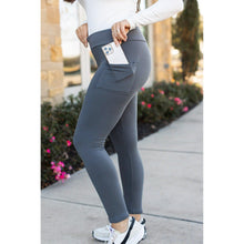 Load image into Gallery viewer, Ready to Ship | Charcoal FLEECE Full Length Leggings with Pockets* - Luxe Leggings by Julia Rose®