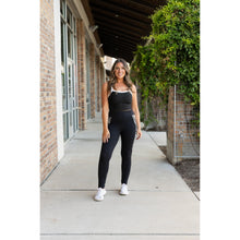 Load image into Gallery viewer, Julia Rose Carolina Cow Print Panel Leggings women’s boutique leggings front view, Woman wearing Julia Rose Carolina leggings with cow print panel detail