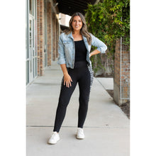Load image into Gallery viewer, Snow leopard panel detail on Buttery soft leopard panel leggings for women by Julia Rose