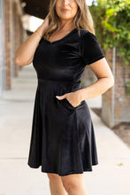 Load image into Gallery viewer, Ready to Ship | Black Velvet Baby Doll Dress