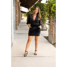 Load image into Gallery viewer, Women’s holiday velvet skirt with elastic waistband, velvet skirt styled for Christmas outfits.