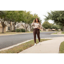 Load image into Gallery viewer, Ready to Ship | The Becca - BROWN Crossover Full Length Leggings with Pockets - Luxe Leggings by Julia Rose®