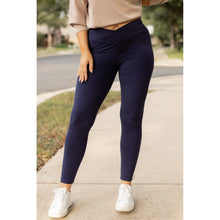 Load image into Gallery viewer, PreOrder | The Nadia - NAVY Crossover Full Length Leggings with Pockets Round 2 - Luxe Leggings by Julia Rose®