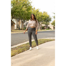 Load image into Gallery viewer, *Ready to Ship | The Caitlin - CHARCOAL Crossover Full Length Leggings with Pockets - Luxe Leggings by Julia Rose®