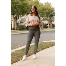 Load image into Gallery viewer, *Ready to Ship | The Caitlin - CHARCOAL Crossover Full Length Leggings with Pockets - Luxe Leggings by Julia Rose®