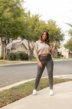 Load image into Gallery viewer, Ready to Ship | The Caitlin - CHARCOAL Crossover Full Length Leggings with Pockets - Luxe Leggings by Julia Rose®