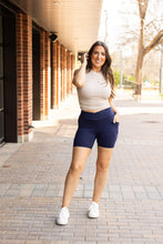 Load image into Gallery viewer, Ready to Ship | The Abby - NAVY Crossover Biker 5" Shorts - Luxe Leggings by Julia Rose®
