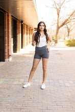 Load image into Gallery viewer, Ready to Ship | The Caleigh - Charcoal Crossover Biker 5" Shorts - Luxe Leggings by Julia Rose®