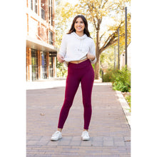 Load image into Gallery viewer, PreOrder | The Molly - MAROON Crossover Full Length Leggings with Pockets Round 2- Luxe Leggings by Julia Rose®