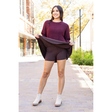 Load image into Gallery viewer, Stretchy brown Julia Rose skort styled for casual wear
