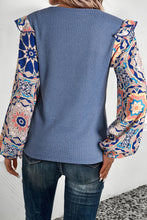 Load image into Gallery viewer, Waffle Floral Sleeve Top