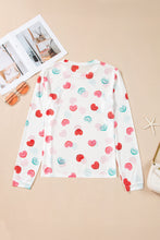 Load image into Gallery viewer, White Sheer Mesh Valentines Slogan Heart Printed Long Sleeve Top
