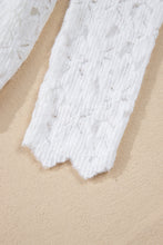 Load image into Gallery viewer, Floral White Lace See Through Long Sleeve Top