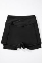 Load image into Gallery viewer, Black Tummy Control Cross Waist Skorts