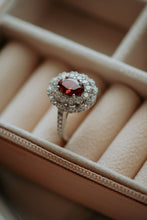 Load image into Gallery viewer, Eloise Garnet Oval Sterling Silver Engagement Ring